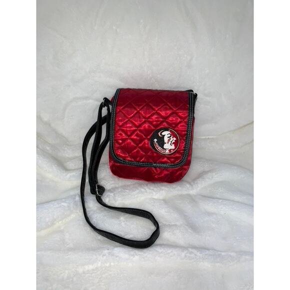 Florida State Seminoles Women's Red Quilted Crossbody Purse - Picture 1 of 10